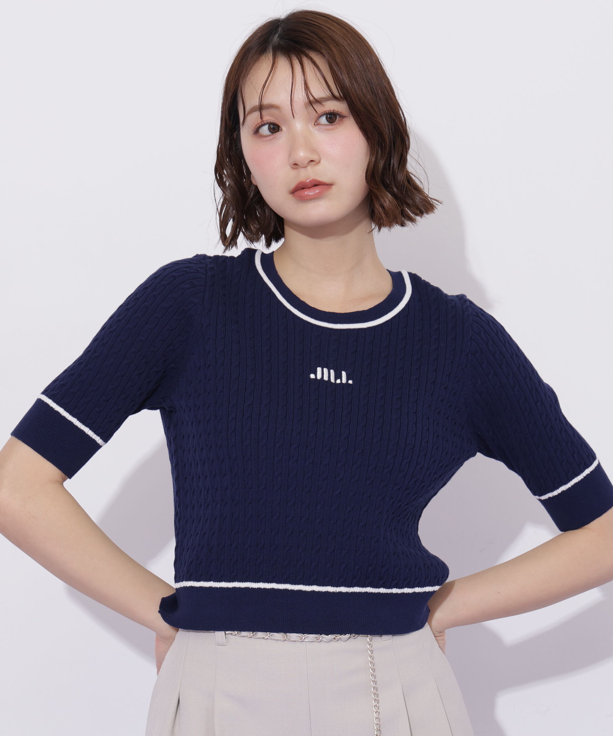  「ミニケーブルコンパクトニット」|ニット・セーター|