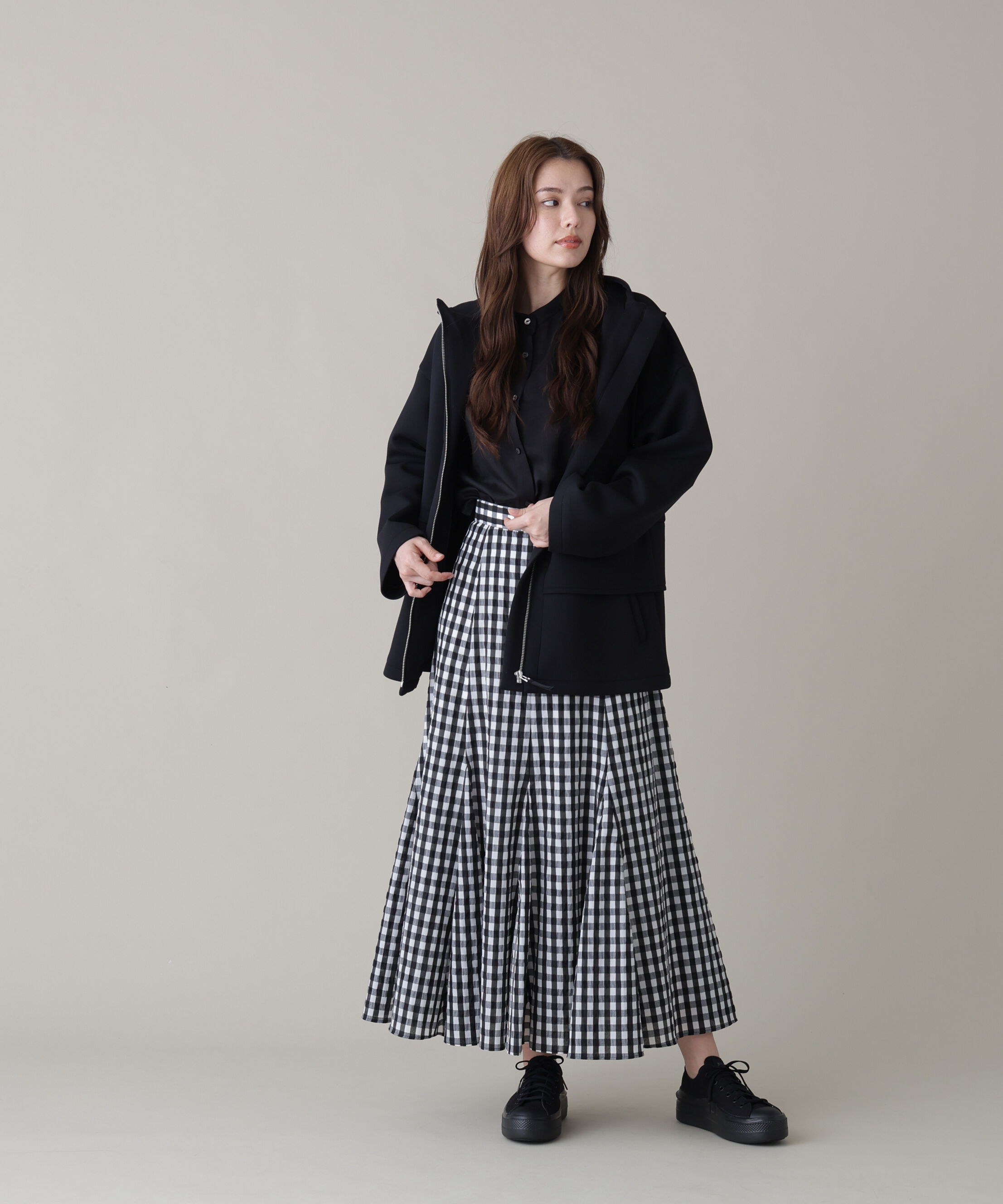  「［美香さん着用］シアーローンボリュームフレアースカート」|スカート|