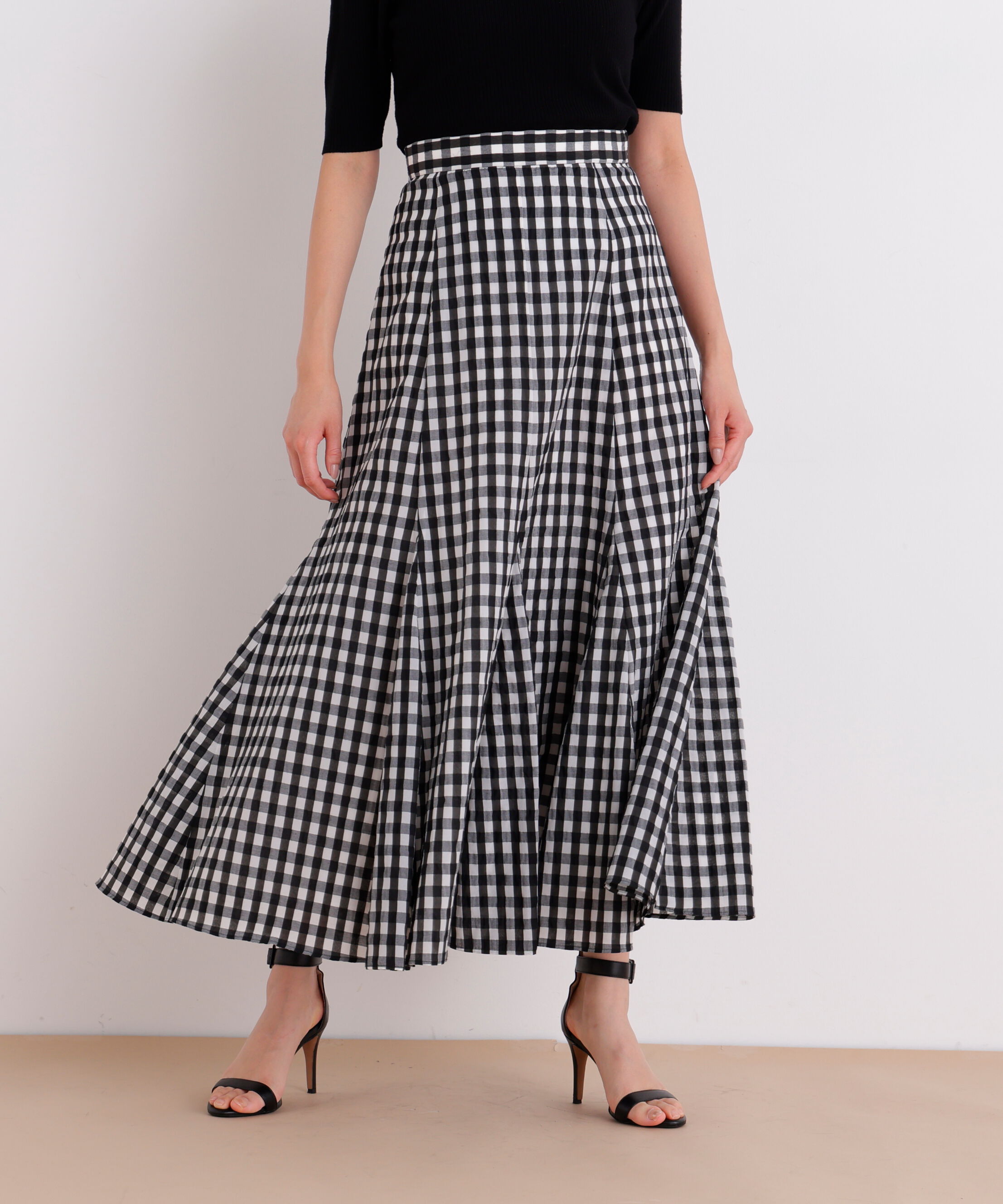  「［美香さん着用］シアーローンボリュームフレアースカート」|スカート|