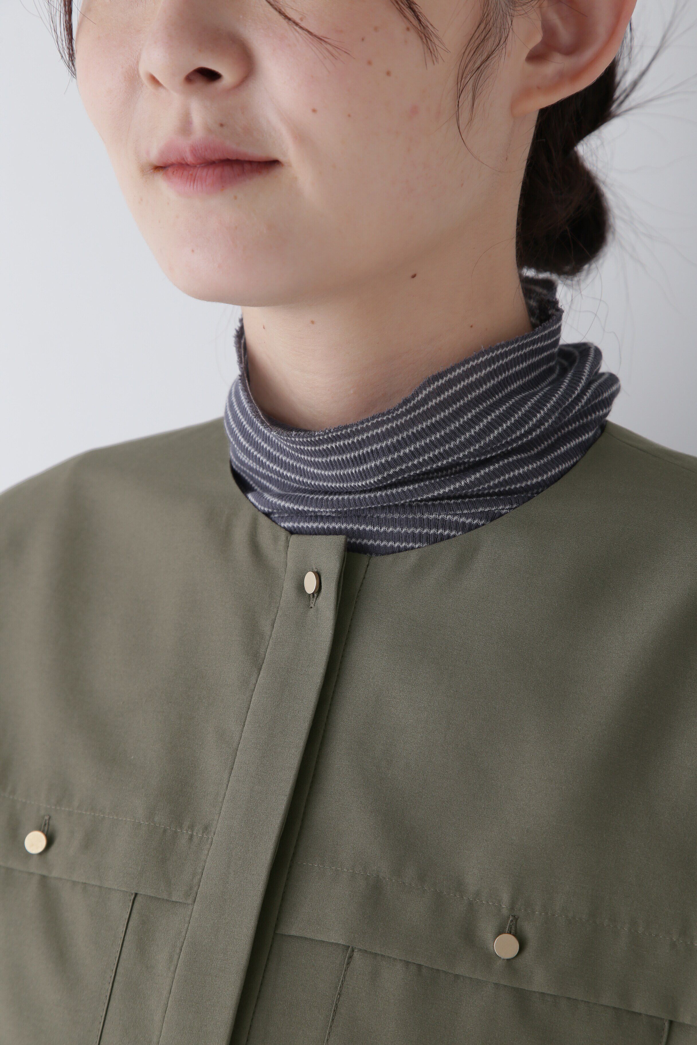  「◆ノーカラーポケットディテールブラウス」|シャツ・ブラウス|