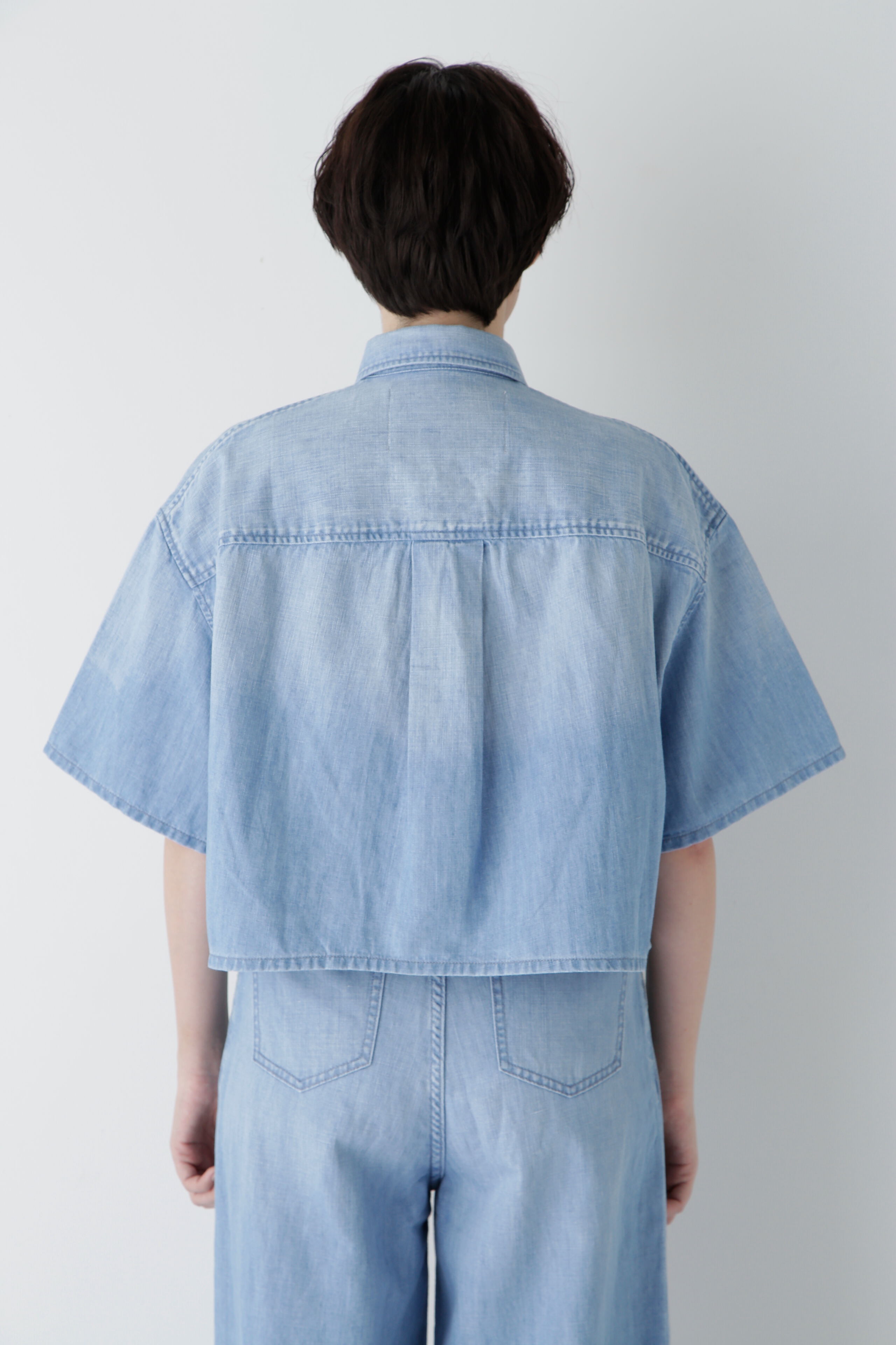  「◆クロップド半袖デニムブラ」|シャツ・ブラウス|