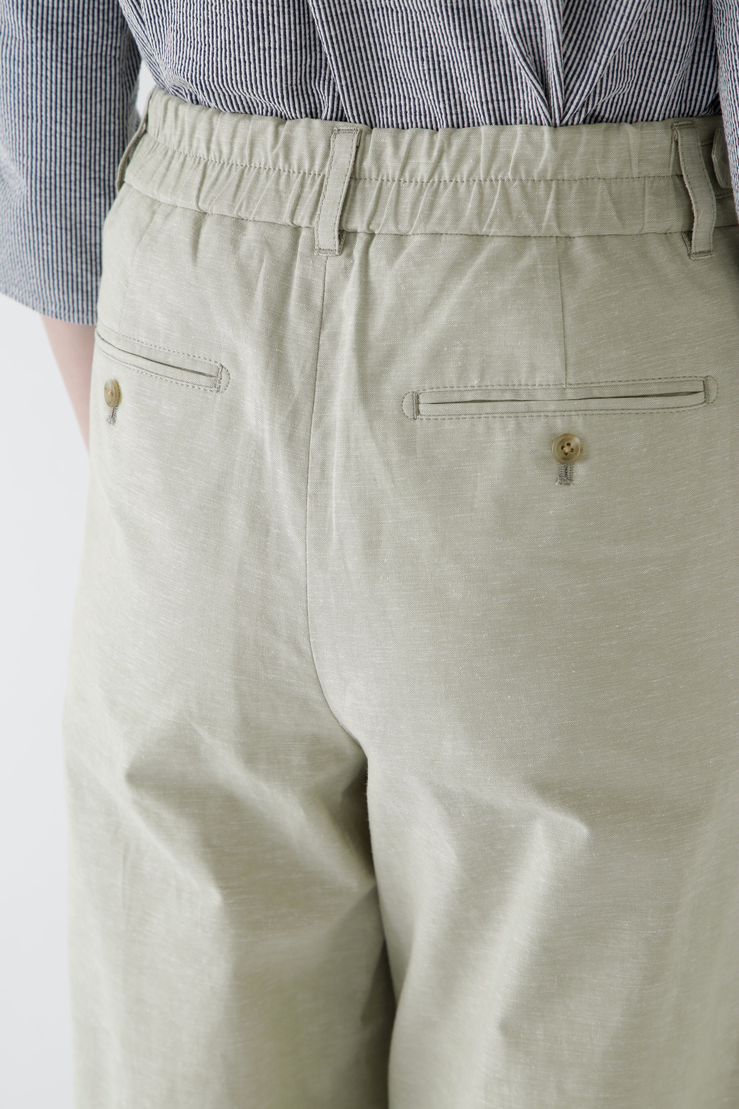  「◆綿麻シャンブレーセミワイドパンツ」|その他|