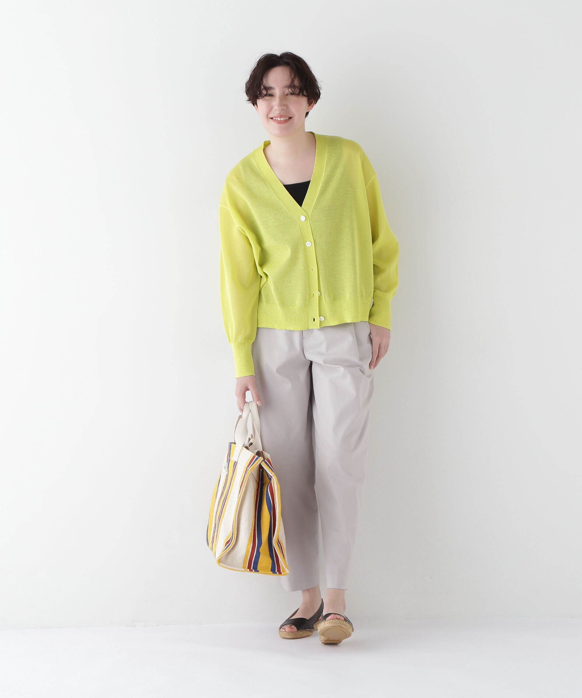  「◆【ウォッシャブル】シアーハイゲージ長袖カーディガン」|ニット・セーター|