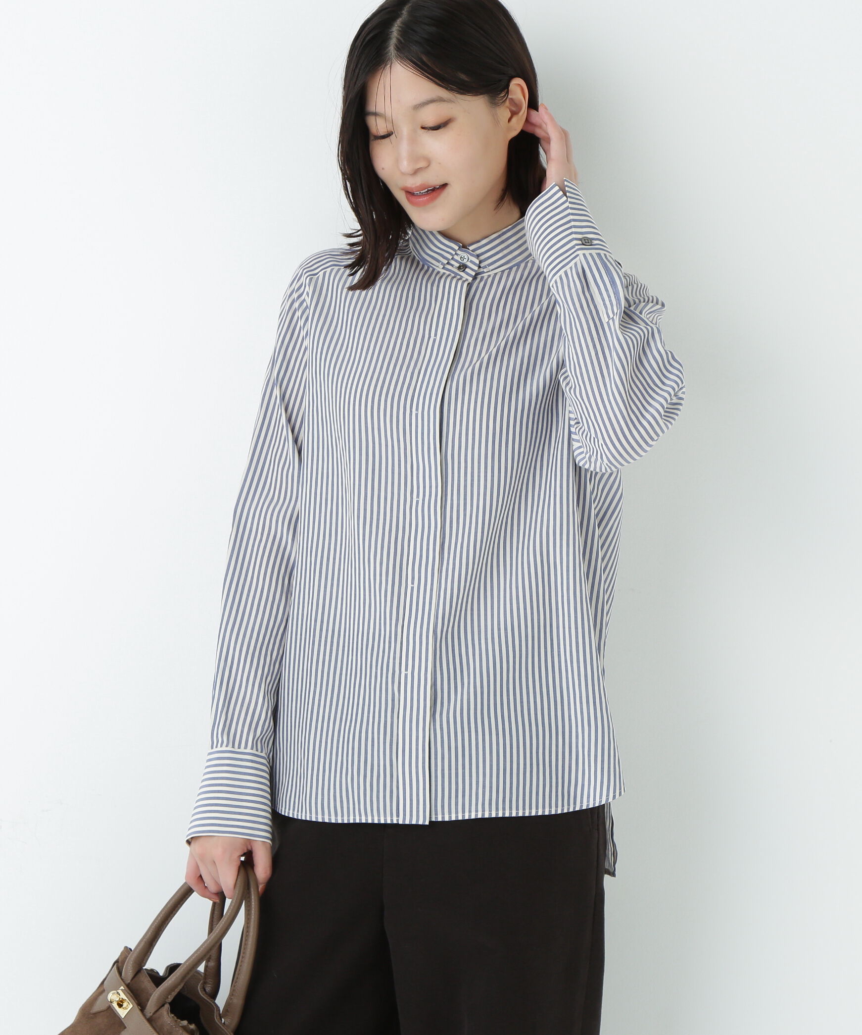  「ストライプローンハイネックシャツ」|シャツ・ブラウス|ブルーストラ 3