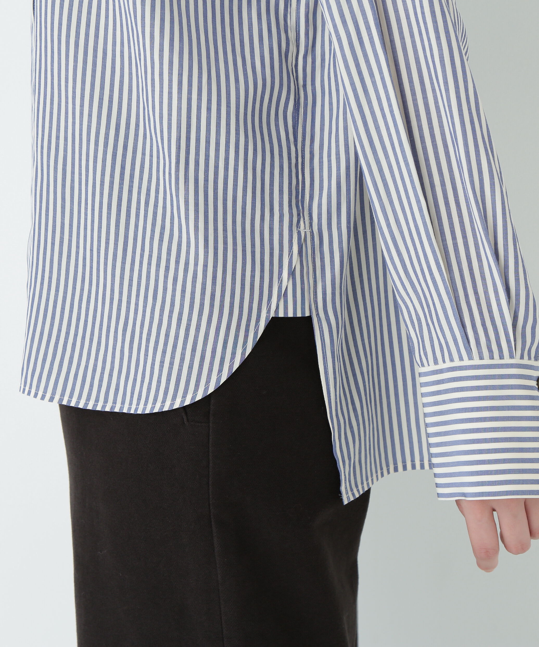  「ストライプローンハイネックシャツ」|シャツ・ブラウス|