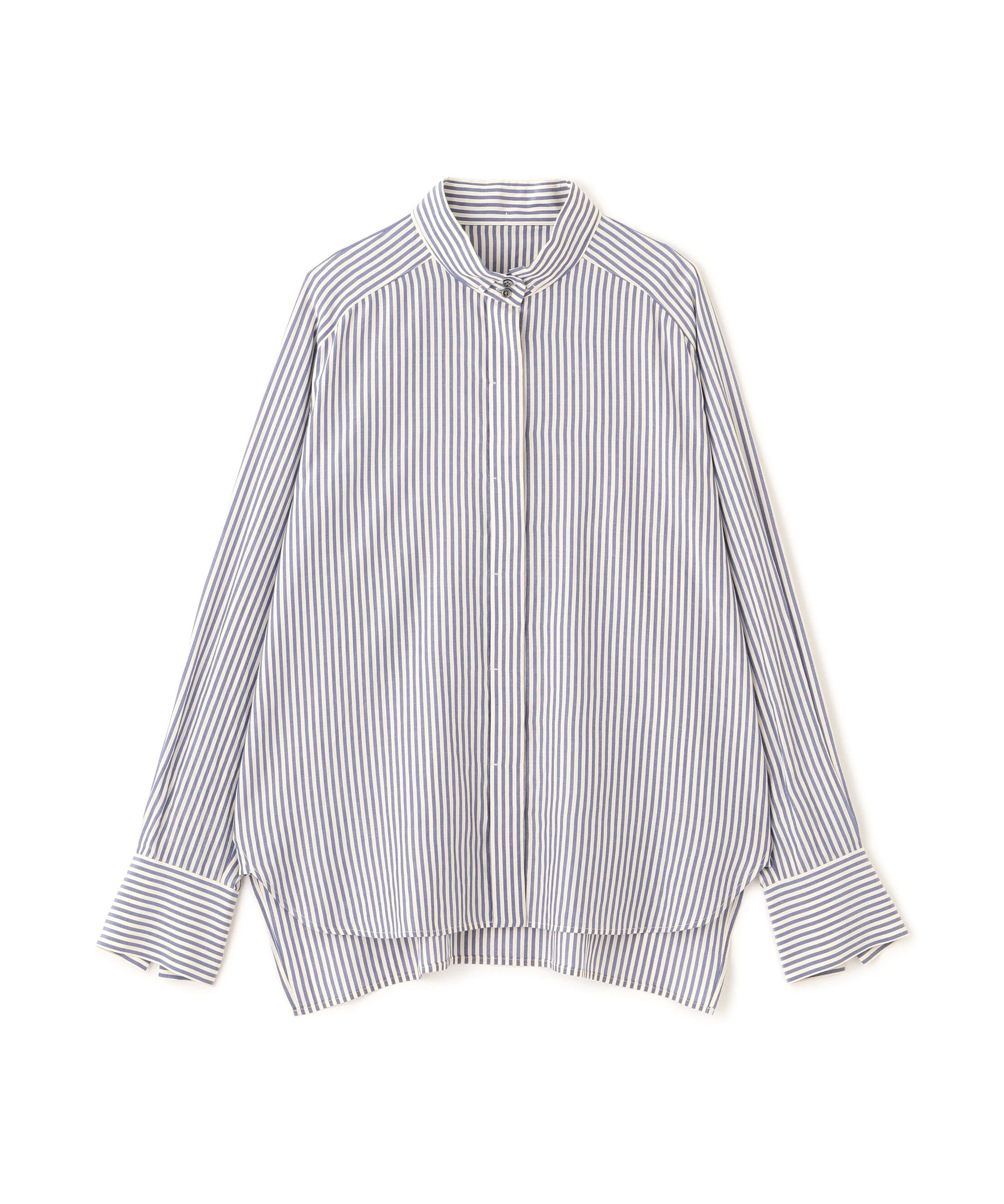  「ストライプローンハイネックシャツ」|シャツ・ブラウス|