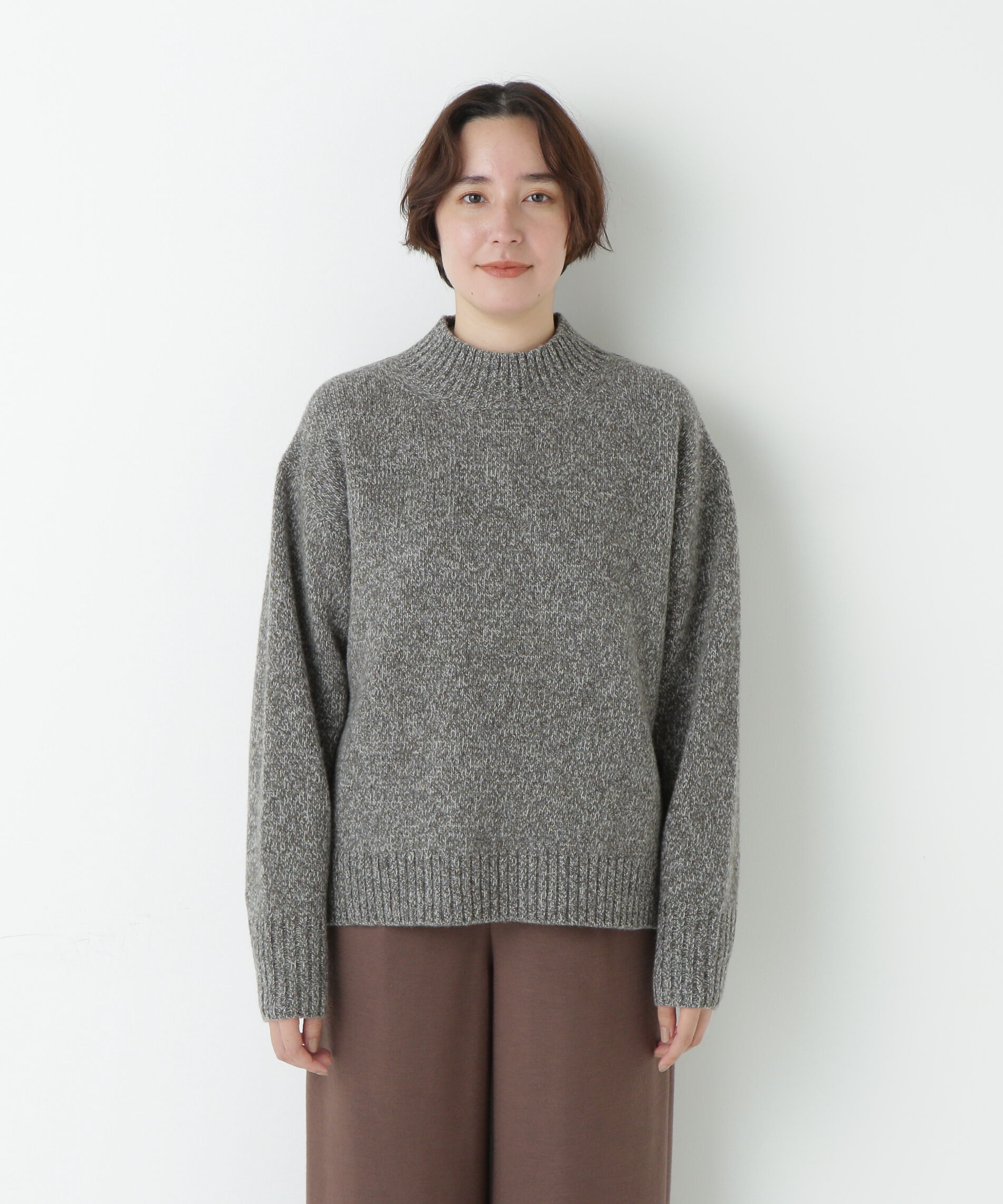  「≪洗える≫ウールローゲージＭＩＸヤーンハイネックプルオーバー」|ニット・セーター|