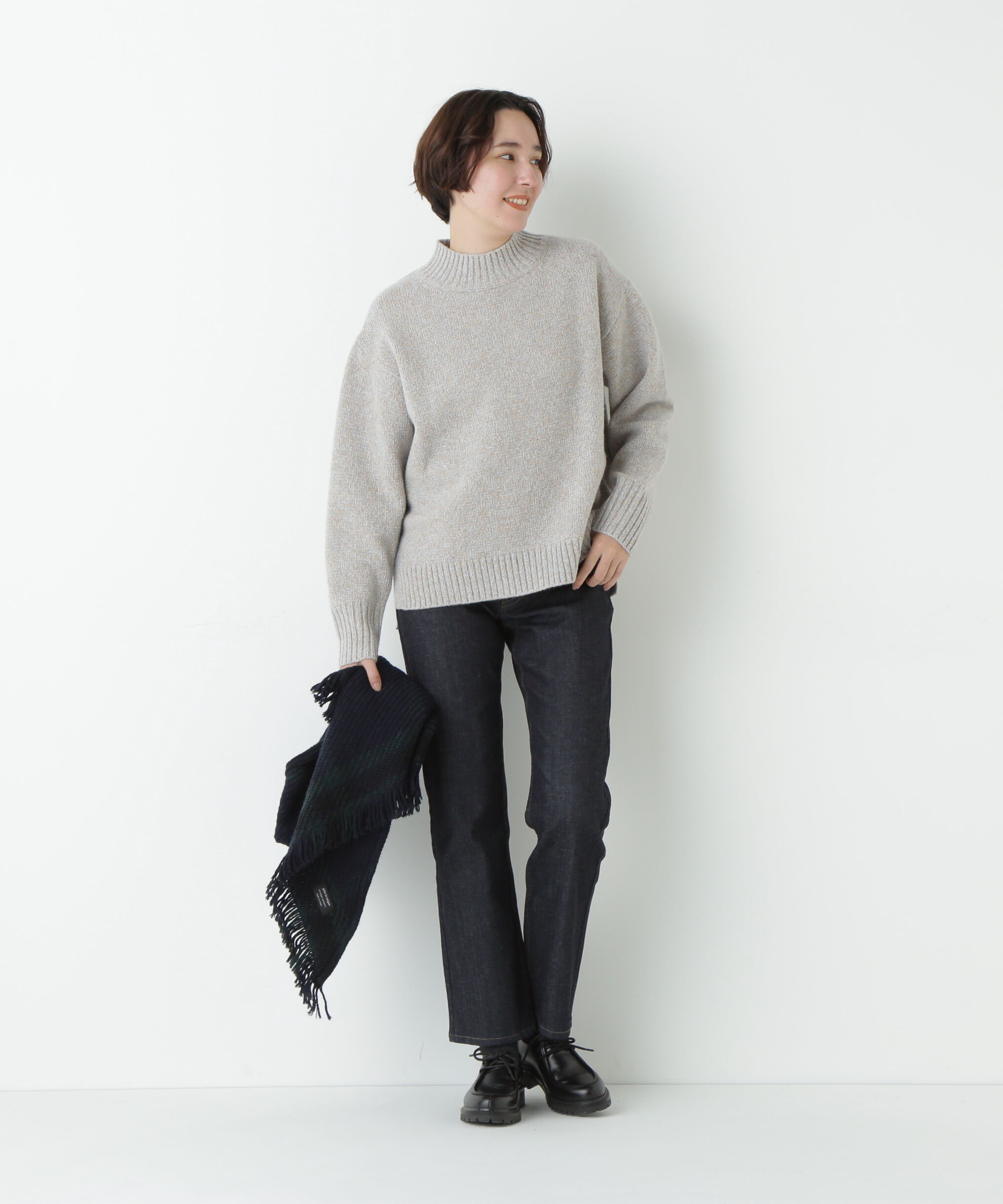  「≪洗える≫ウールローゲージＭＩＸヤーンハイネックプルオーバー」|ニット・セーター|