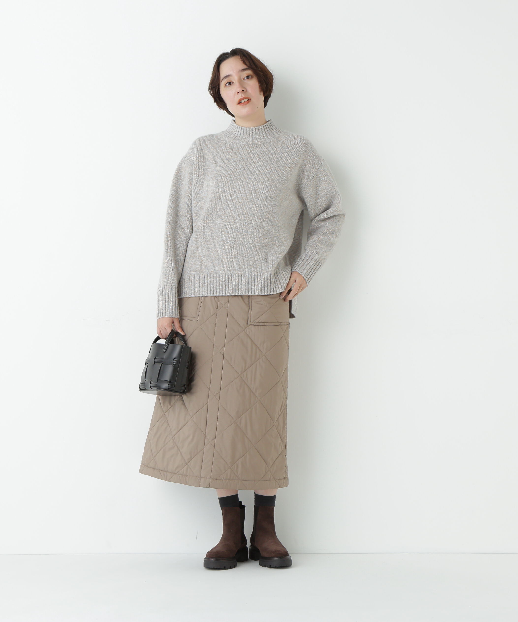  「≪洗える≫ウールローゲージＭＩＸヤーンハイネックプルオーバー」|ニット・セーター|