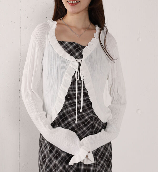 archives「【高機能】ランダムリブフリルニットカーディガン」|カーディガン|