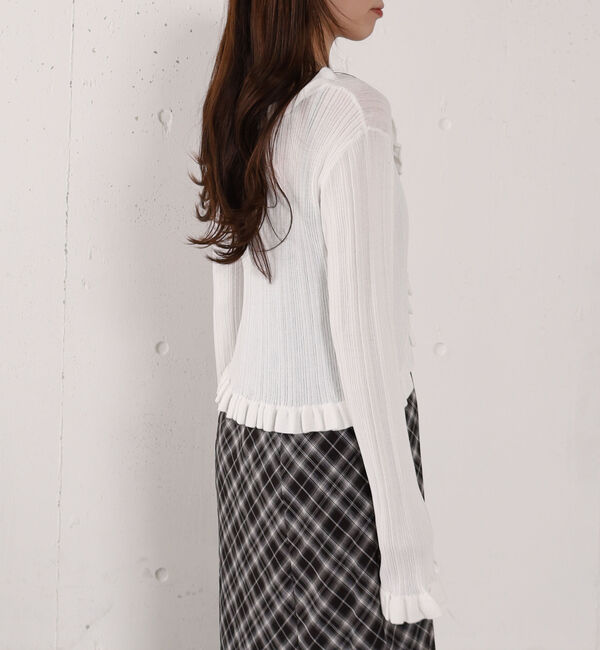 archives「【高機能】ランダムリブフリルニットカーディガン」|カーディガン|