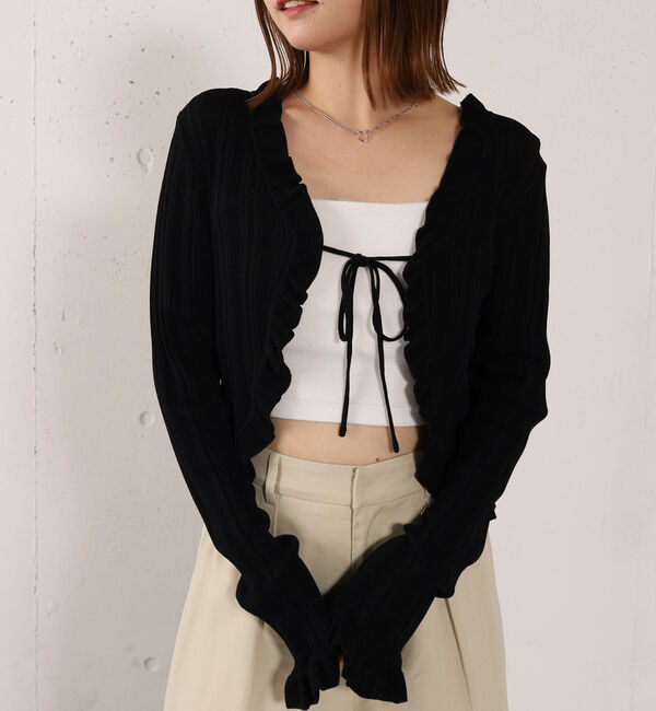 archives「【高機能】ランダムリブフリルニットカーディガン」|カーディガン|