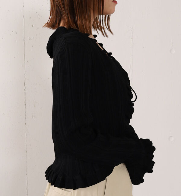 archives「【高機能】ランダムリブフリルニットカーディガン」|カーディガン|