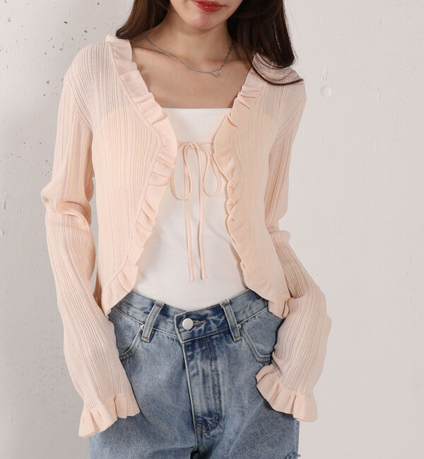 archives「【高機能】ランダムリブフリルニットカーディガン」|カーディガン|