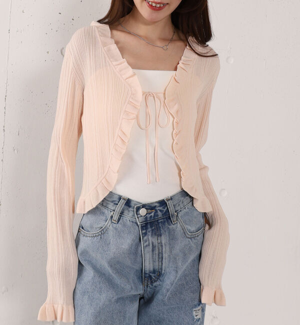 archives「【高機能】ランダムリブフリルニットカーディガン」|カーディガン|