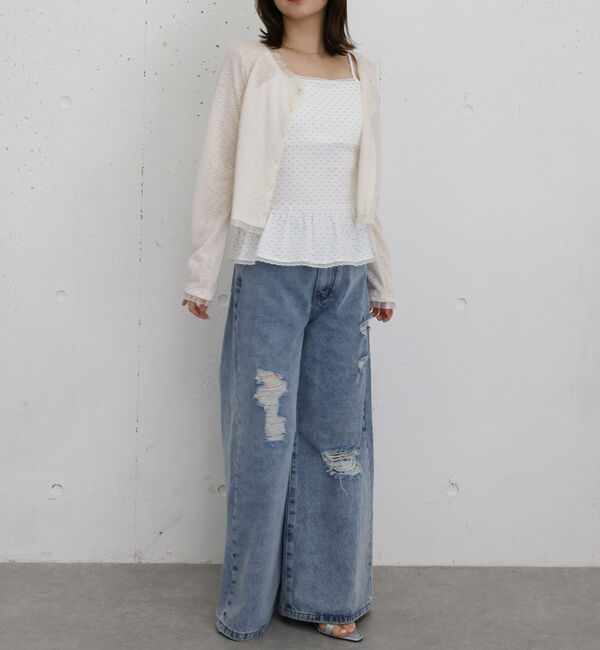 archives「カップつきドットフリルキャミソール」|キャミソール|