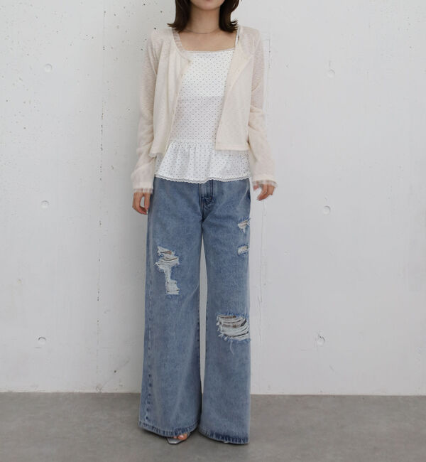 archives「カップつきドットフリルキャミソール」|キャミソール|