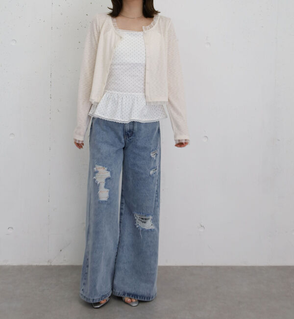 archives「カップつきドットフリルキャミソール」|キャミソール|