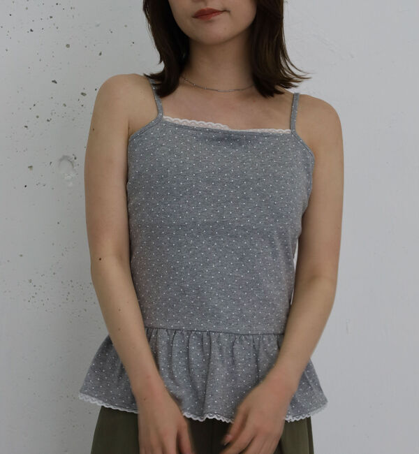 archives「カップつきドットフリルキャミソール」|キャミソール|GRAY