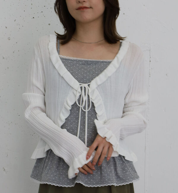 archives「カップつきドットフリルキャミソール」|キャミソール|