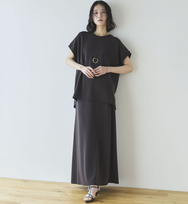 Doux archives「多機能ソフトリブフレンチスリーブトップス」|Tシャツ・カットソー|