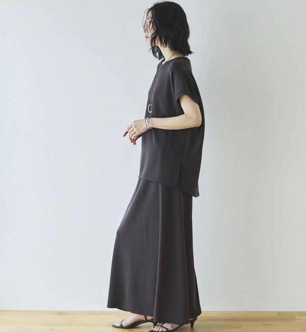 Doux archives「多機能ソフトリブフレンチスリーブトップス」|Tシャツ・カットソー|