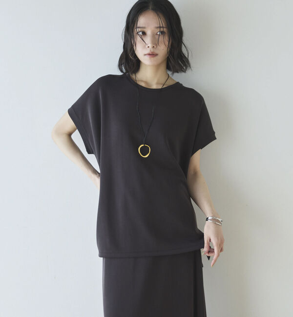 Doux archives「多機能ソフトリブフレンチスリーブトップス」|Tシャツ・カットソー|