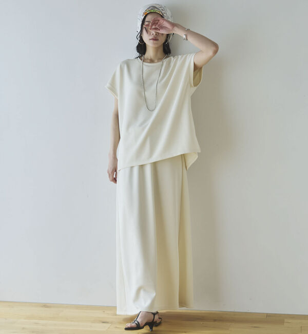 Doux archives「多機能ソフトリブフレンチスリーブトップス」|Tシャツ・カットソー|