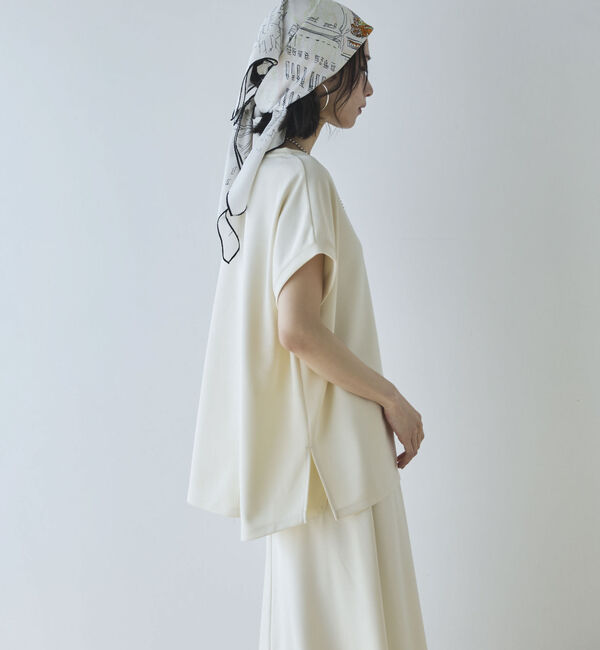 Doux archives「多機能ソフトリブフレンチスリーブトップス」|Tシャツ・カットソー|