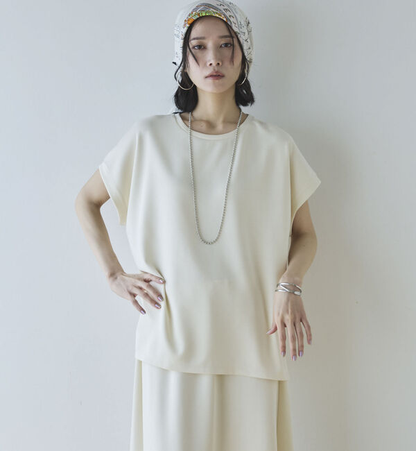 Doux archives「多機能ソフトリブフレンチスリーブトップス」|Tシャツ・カットソー|