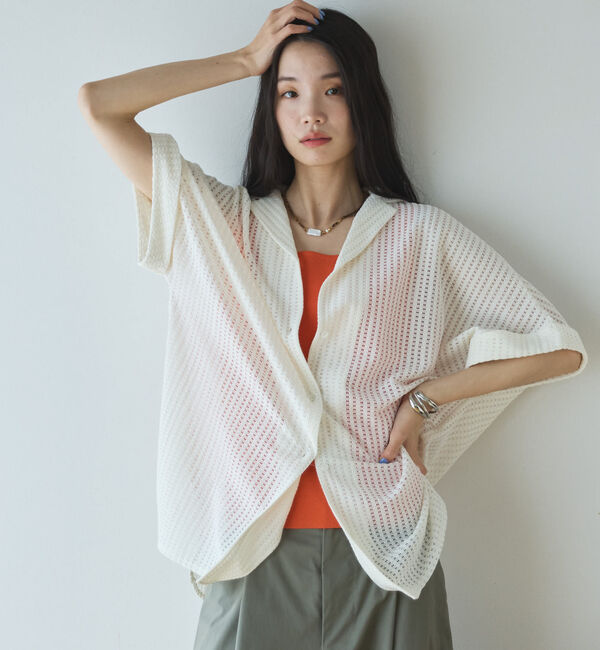 Doux archives「メッシュレースオーバーシャツ」|シャツ・ブラウス|