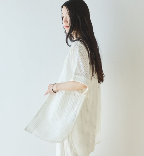 Doux archives「メッシュレースオーバーシャツ」|シャツ・ブラウス|