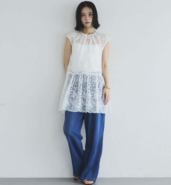 Doux archives「ペプラムレースノースリブラウス」|シャツ・ブラウス|