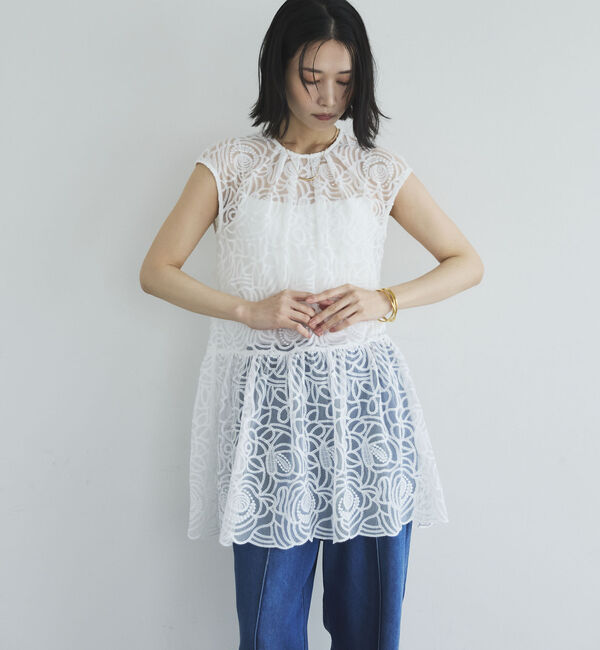Doux archives「ペプラムレースノースリブラウス」|シャツ・ブラウス|