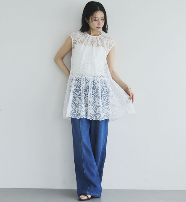 Doux archives「ペプラムレースノースリブラウス」|シャツ・ブラウス|