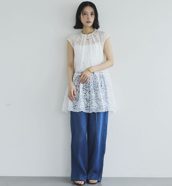 Doux archives「ペプラムレースノースリブラウス」|シャツ・ブラウス|