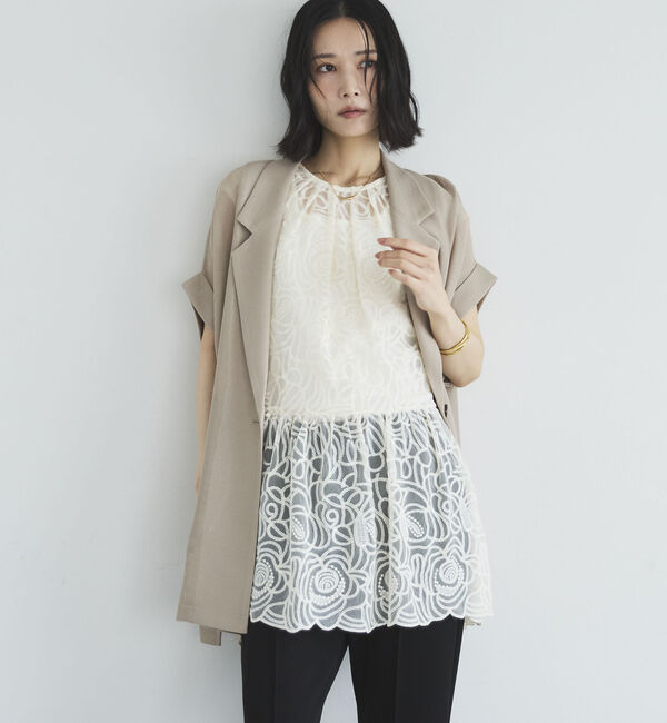 Doux archives「ペプラムレースノースリブラウス」|シャツ・ブラウス|