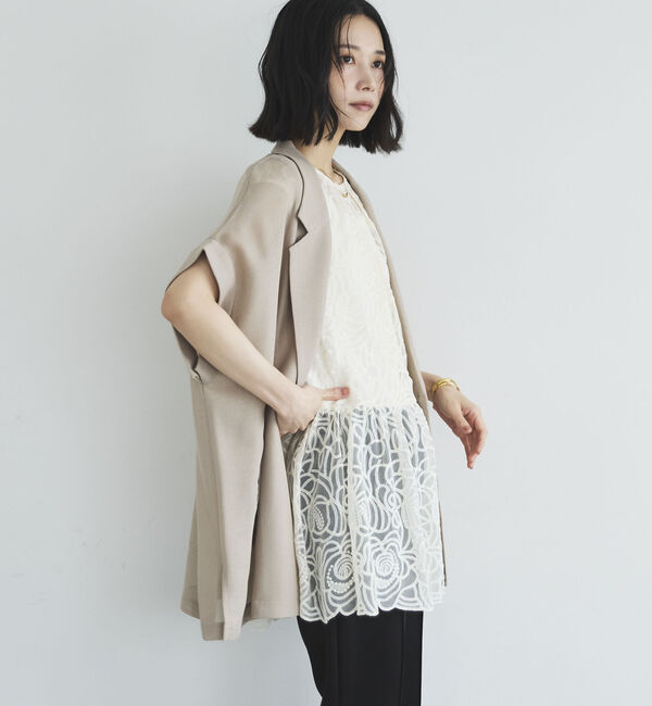 Doux archives「ペプラムレースノースリブラウス」|シャツ・ブラウス|