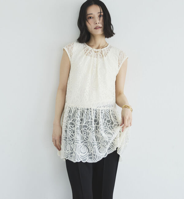 Doux archives「ペプラムレースノースリブラウス」|シャツ・ブラウス|