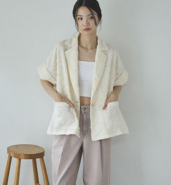Doux archives「ボタニカルカットジャガードジャケット」|テーラードジャケット|