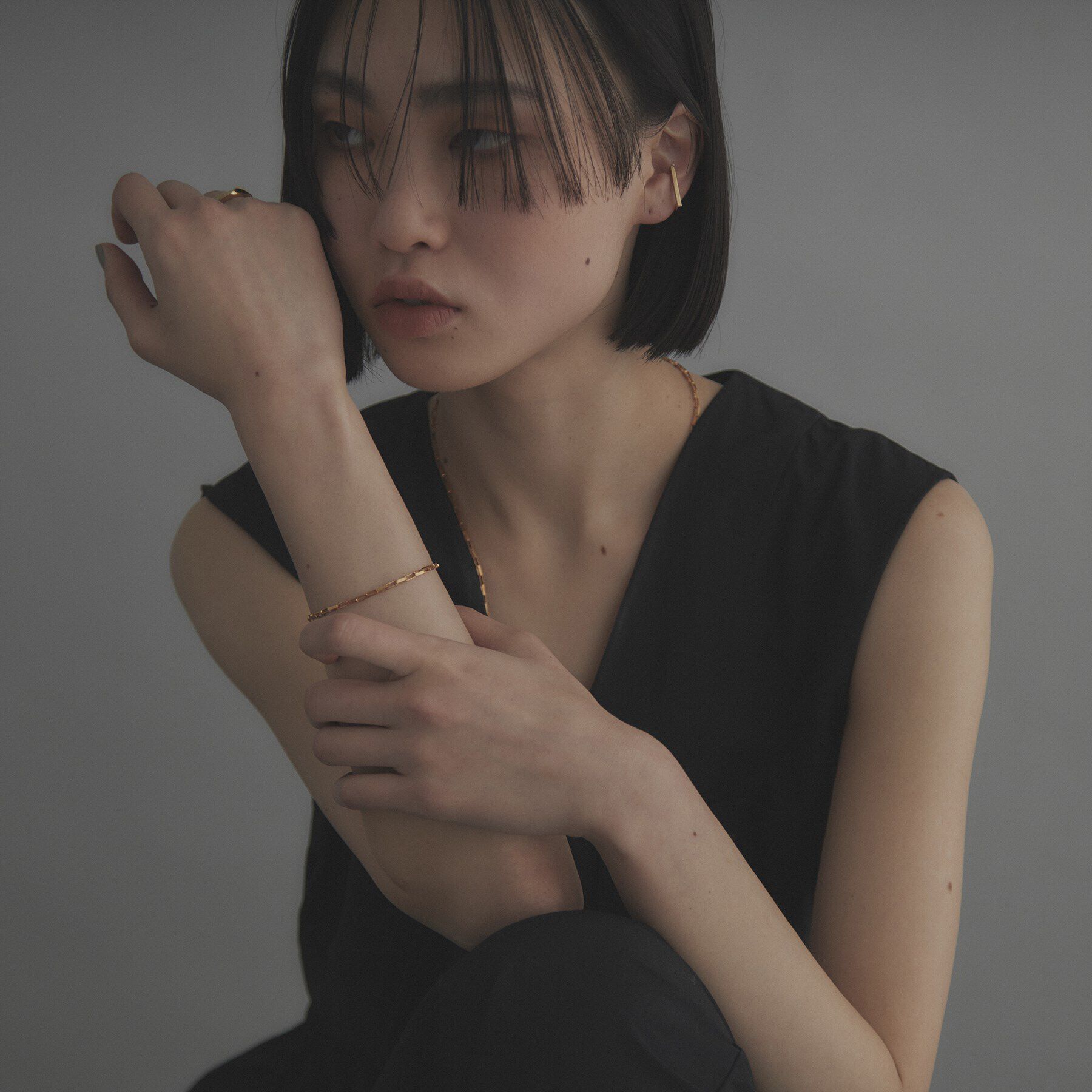 COCOSHNIK ONKITSCH「シルバー デザインチェーン ボックスブレスレットM GP」|ブレスレット・バングル|