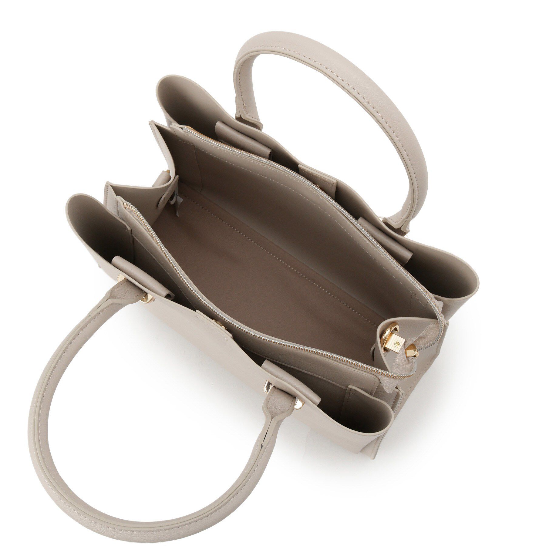 SHOO･LA･RUE「【2WAY】きれいめスタイルにマッチする 一枚革風 三層トートバッグ」|トートバッグ|