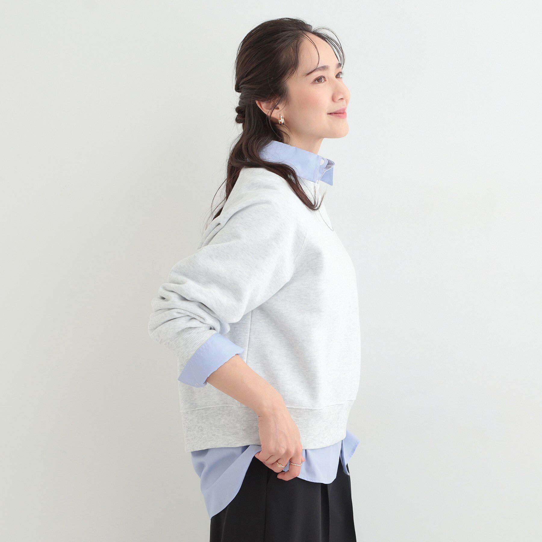 SHOO･LA･RUE「MIX調 シンプルラグランスウェット」|パーカー|