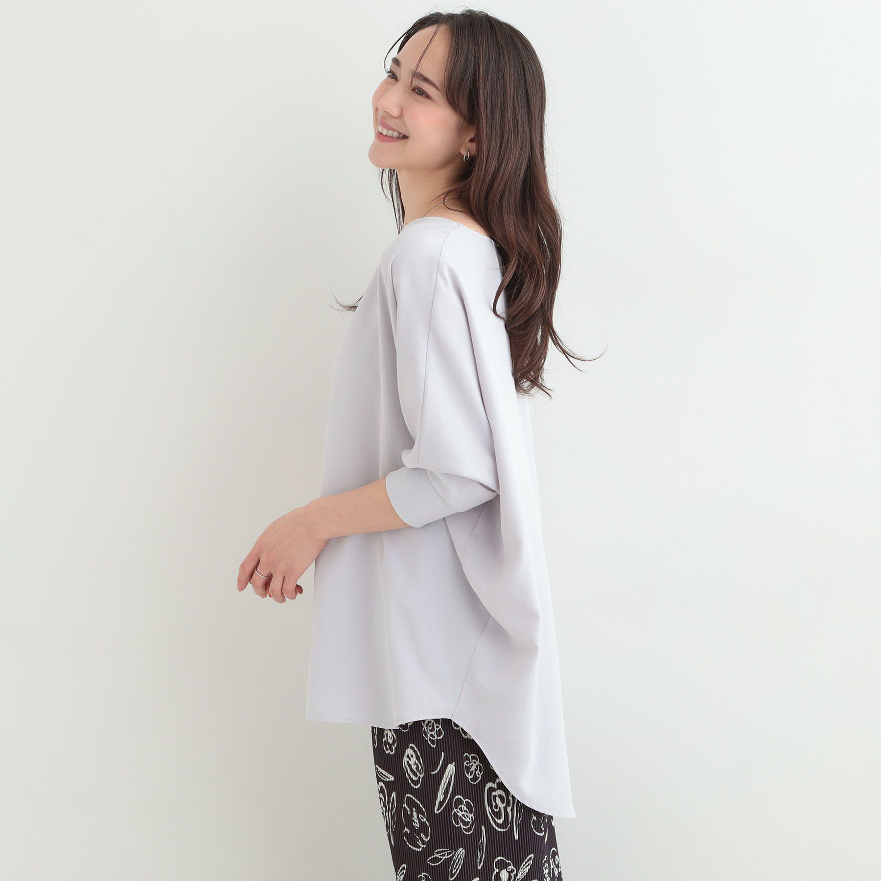 SHOO･LA･RUE「【着丈選べる/体型カバー/洗濯機可】さらさらとろん ドルマンブラウス」|シャツ・ブラウス|