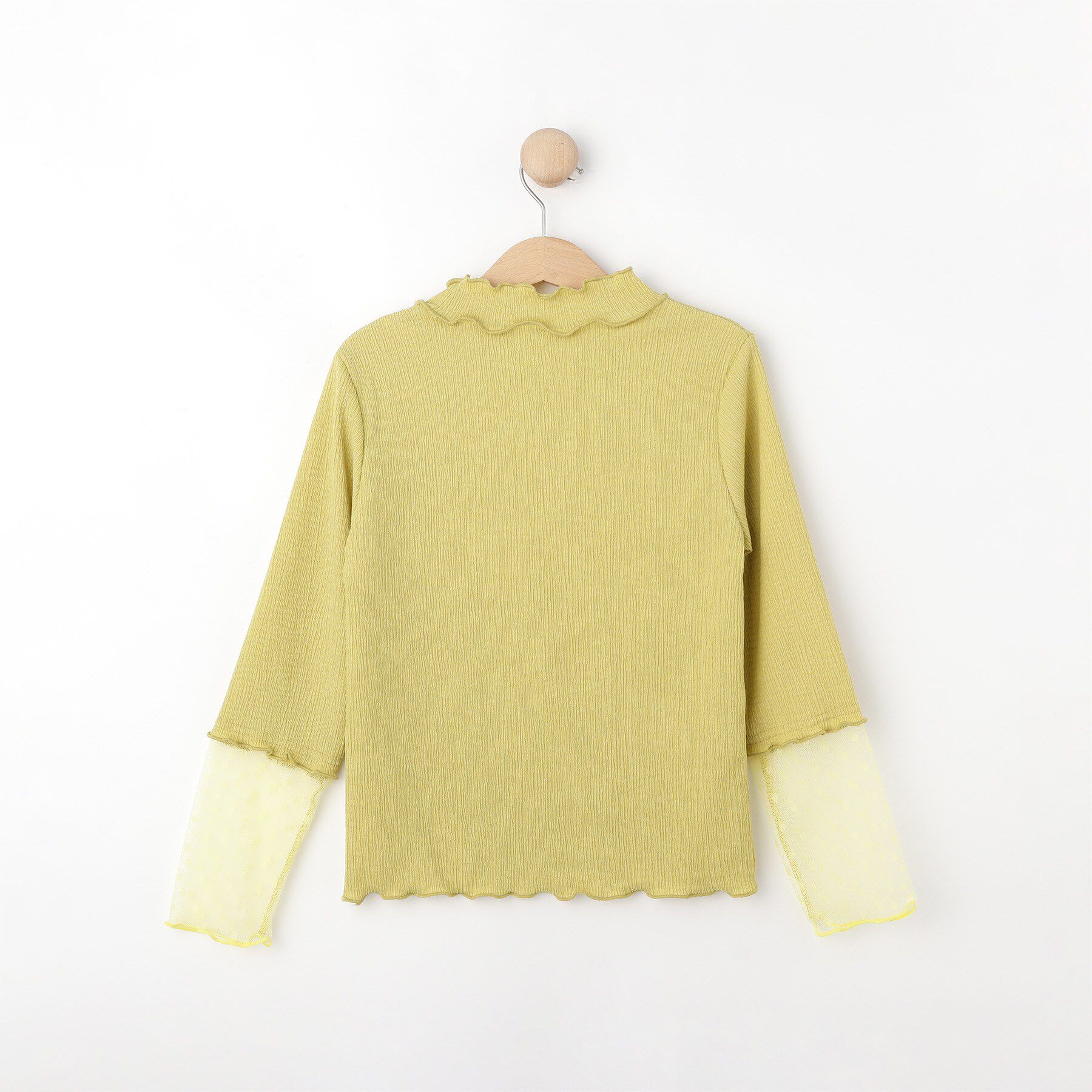 SHOO･LA･RUE「【100-150cm】袖チュールフリルネックインナー」|Tシャツ・カットソー|