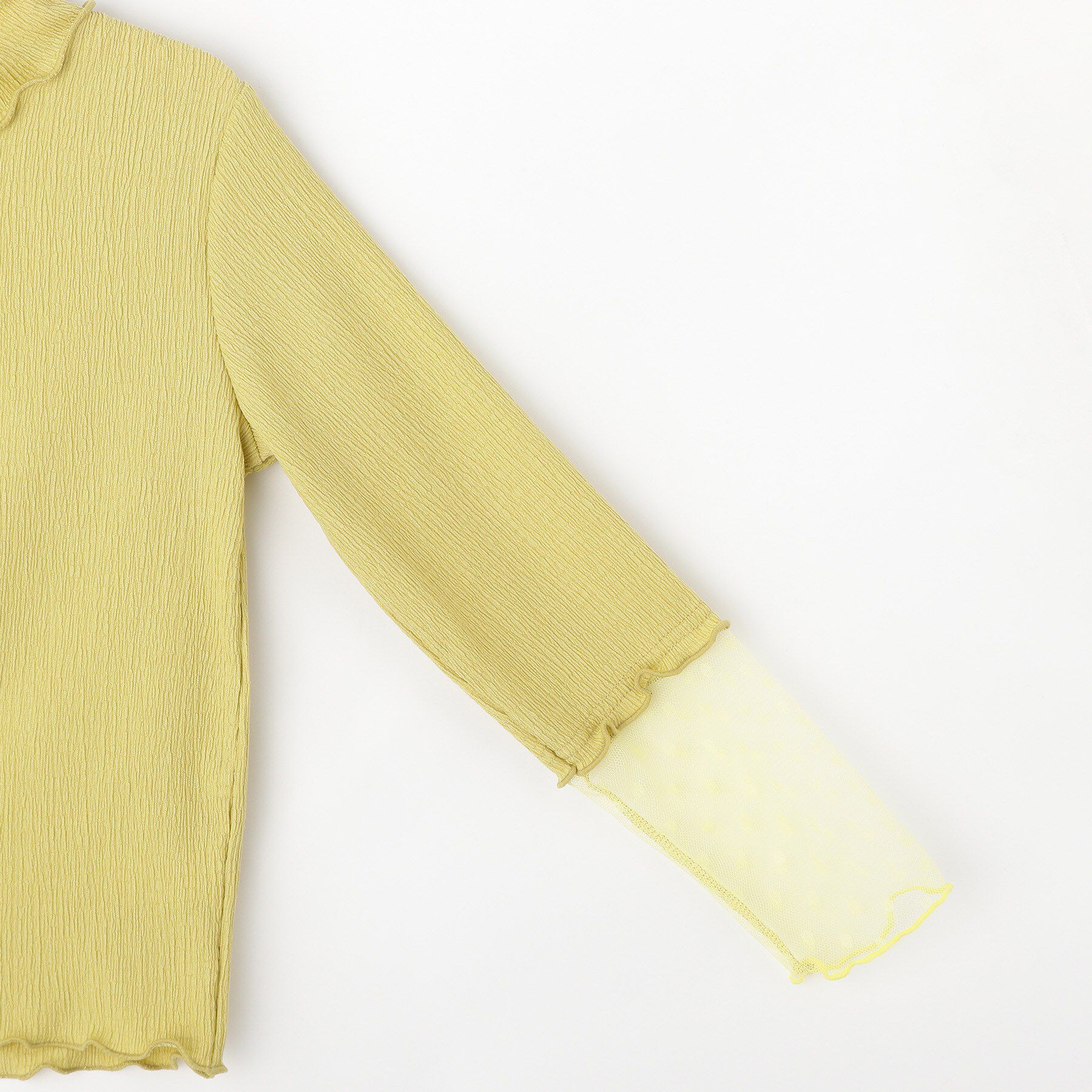 SHOO･LA･RUE「【100-150cm】袖チュールフリルネックインナー」|Tシャツ・カットソー|