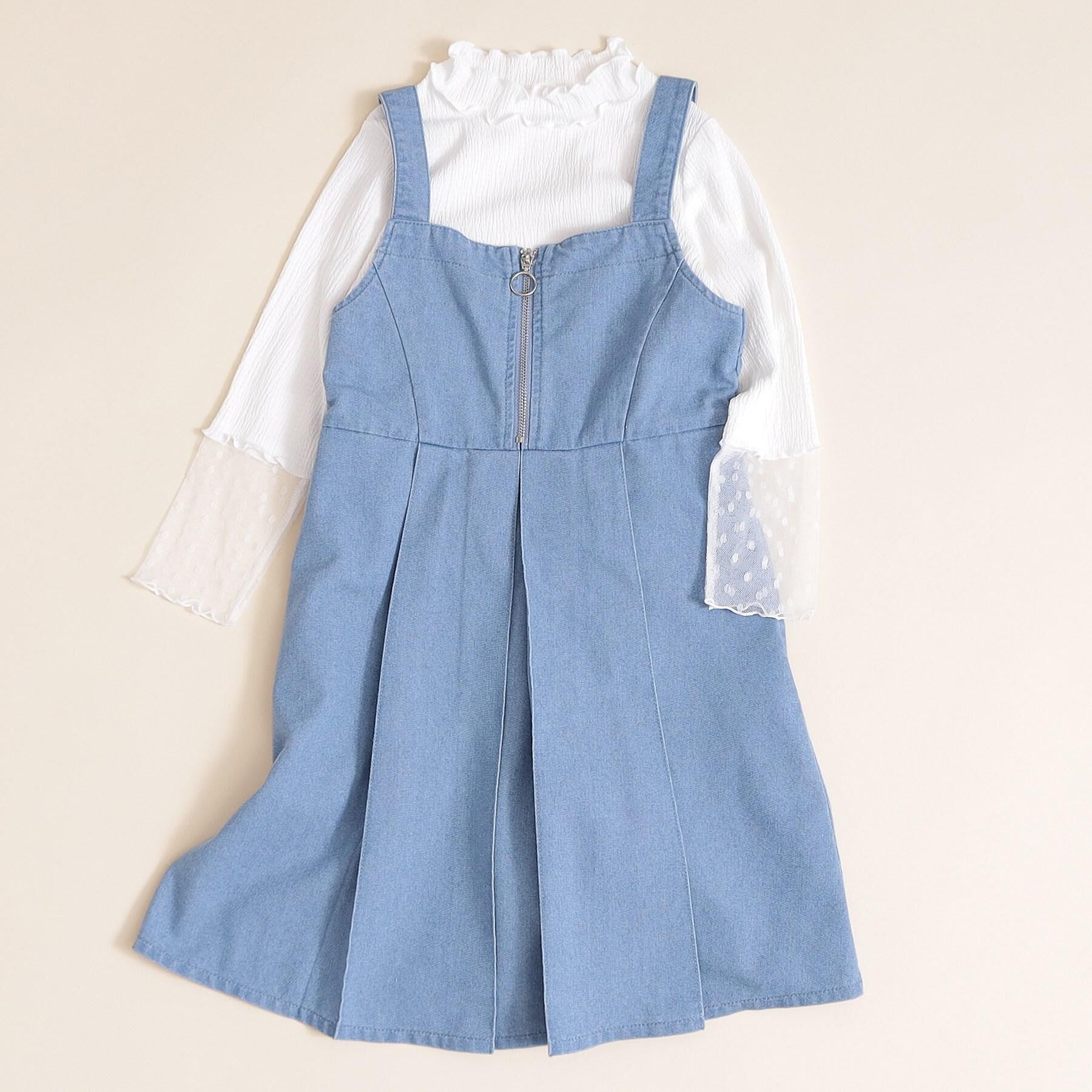 SHOO･LA･RUE「【100-150cm】袖チュールフリルネックインナー」|Tシャツ・カットソー|