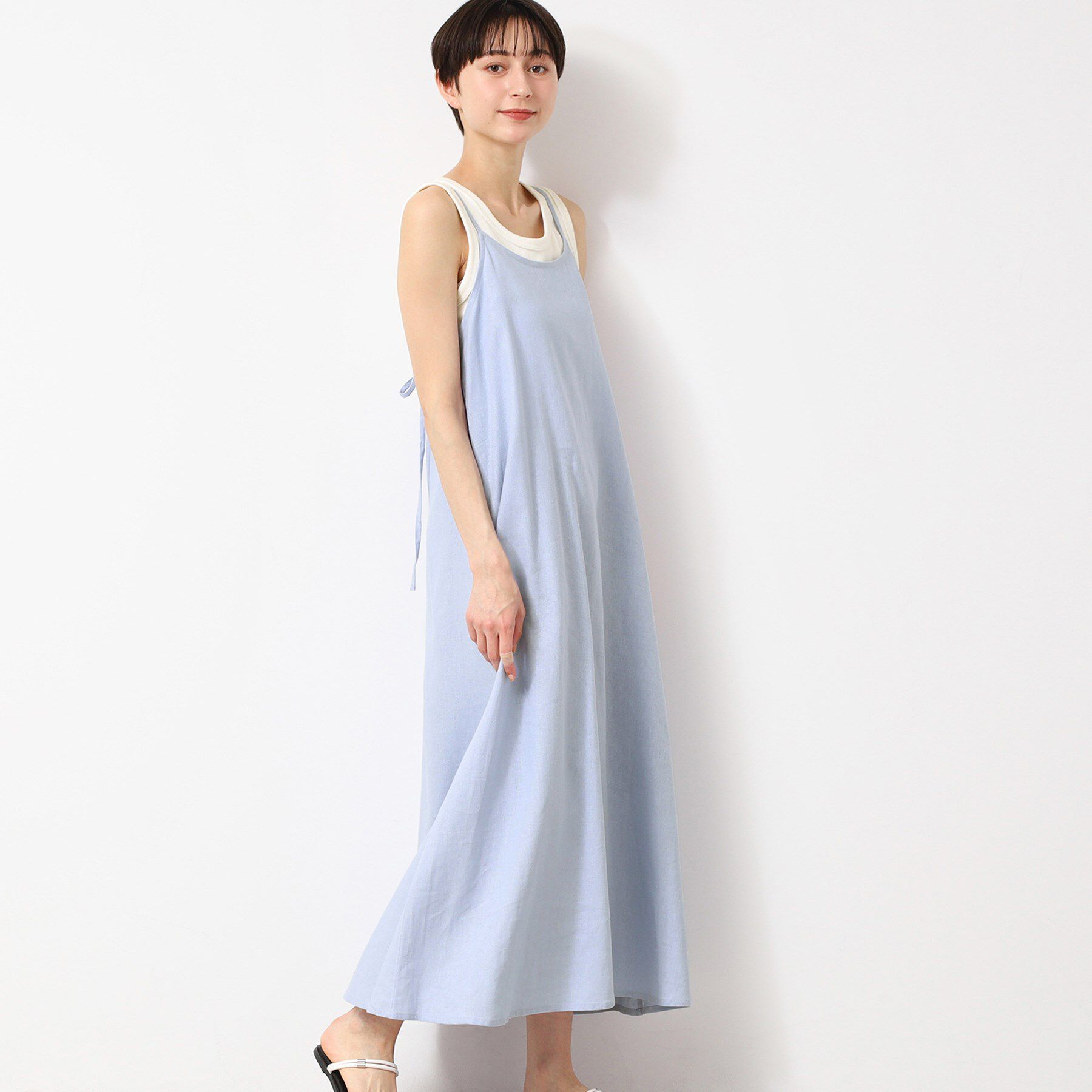 Dessin「【洗える】キャミソールドレス」|ワンピース|ブルー(091)