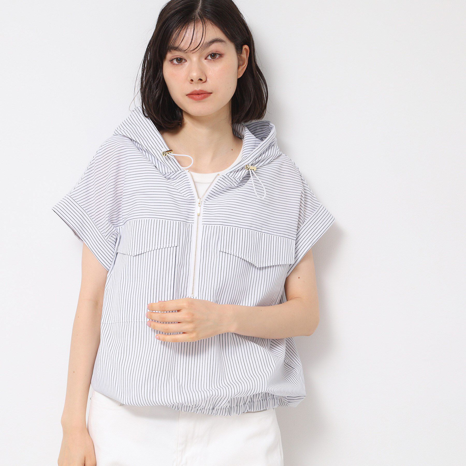 Dessin「【洗える】ハーフジップフーディーシャツ」|シャツ・ブラウス|