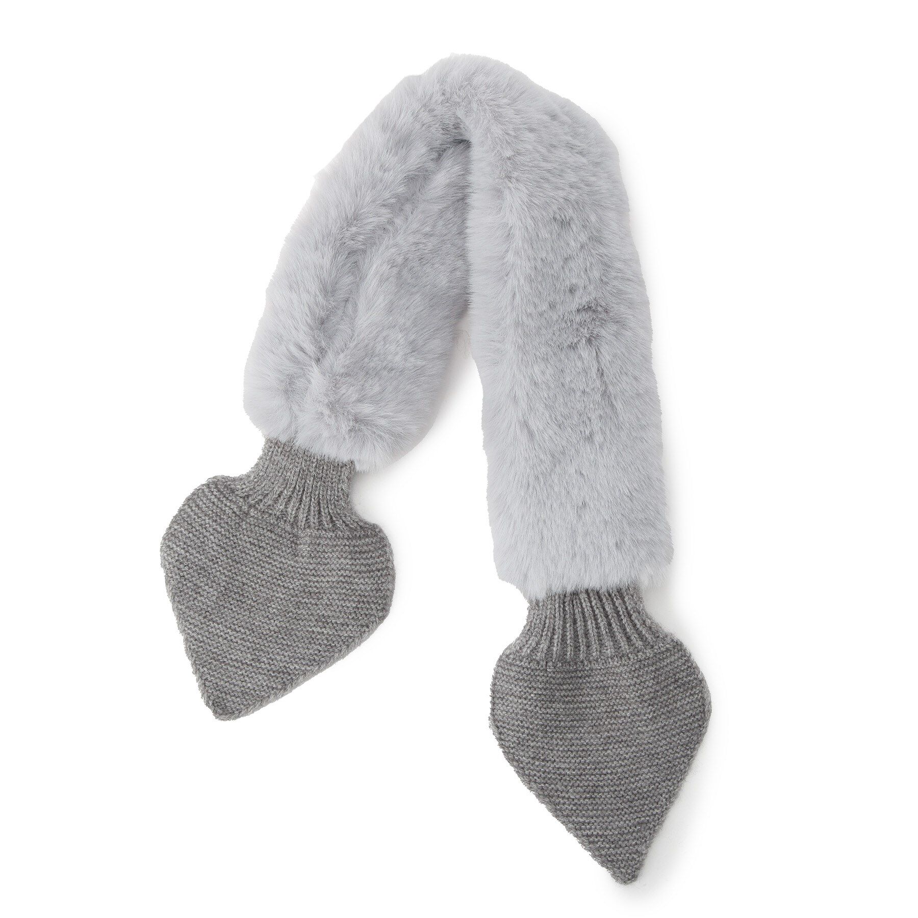 ITS&rsquo;DEMO「【手洗い可】ニット切替ファーティペット」|ストール|